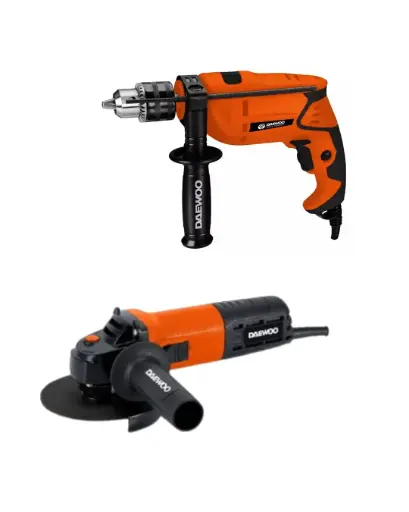 COMBO AMOLADORA DAAG115-75C + TALADRO PERCUTOR DAID 750BX DAEWOO