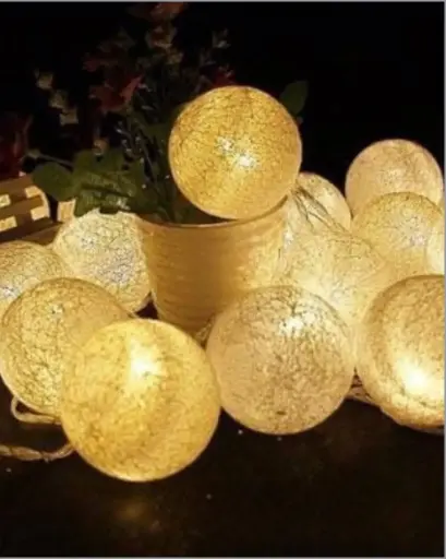 LUCES BOLAS DORADAS 2MTS